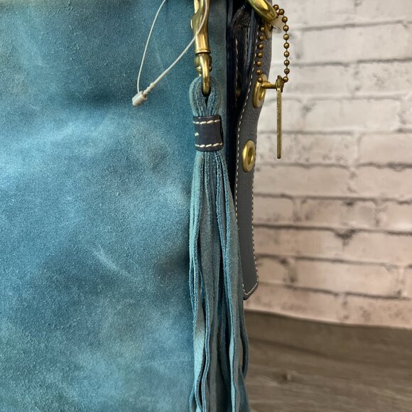 COACH Vintage Legacy Soft Slim Suede Duffle Crossbody 2004 Chambray Blue 1419 - Picture 2 of 8